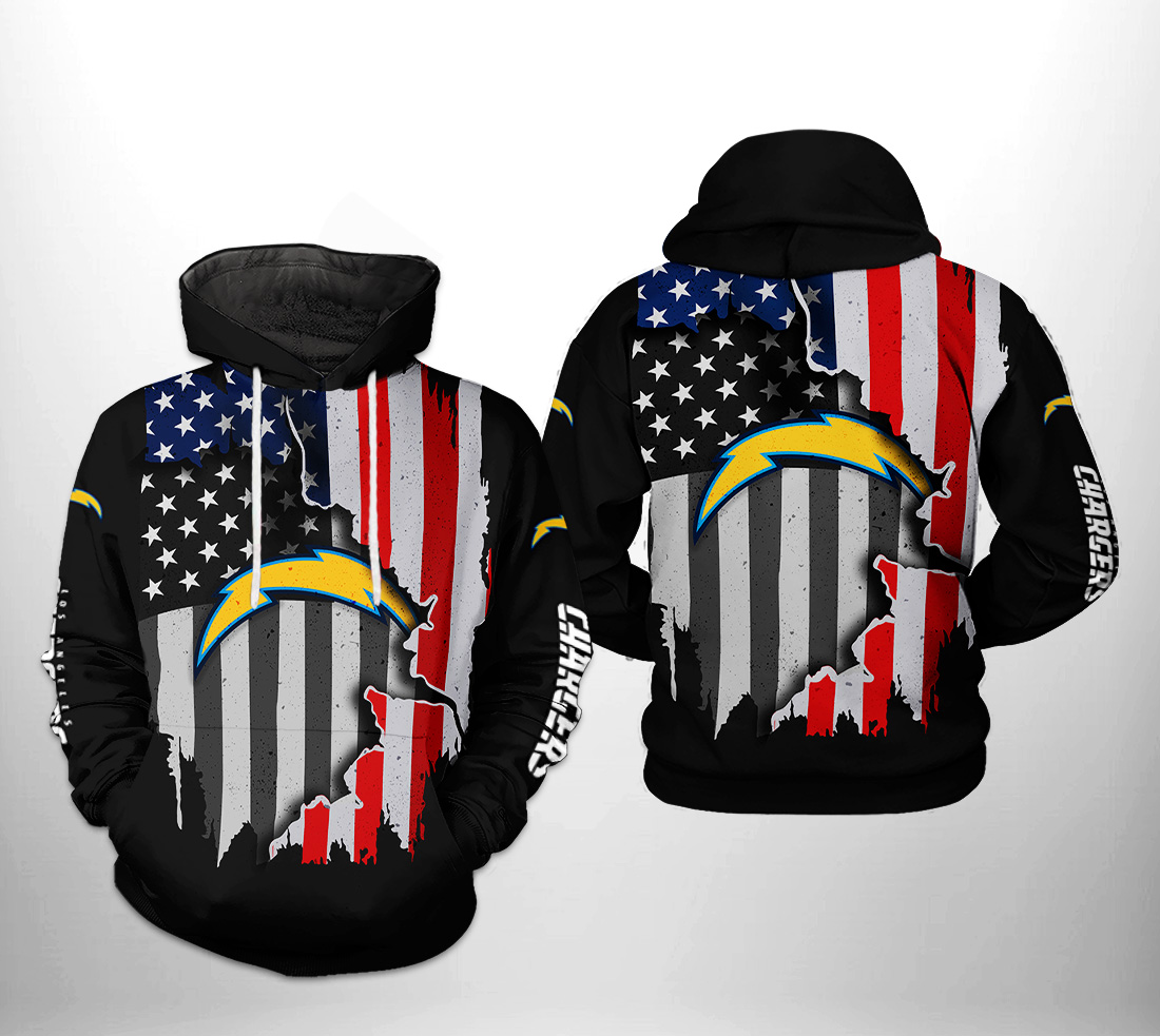 Los Angeles Chargers Football Logo 3D Camo Hoodie Nfl 3D