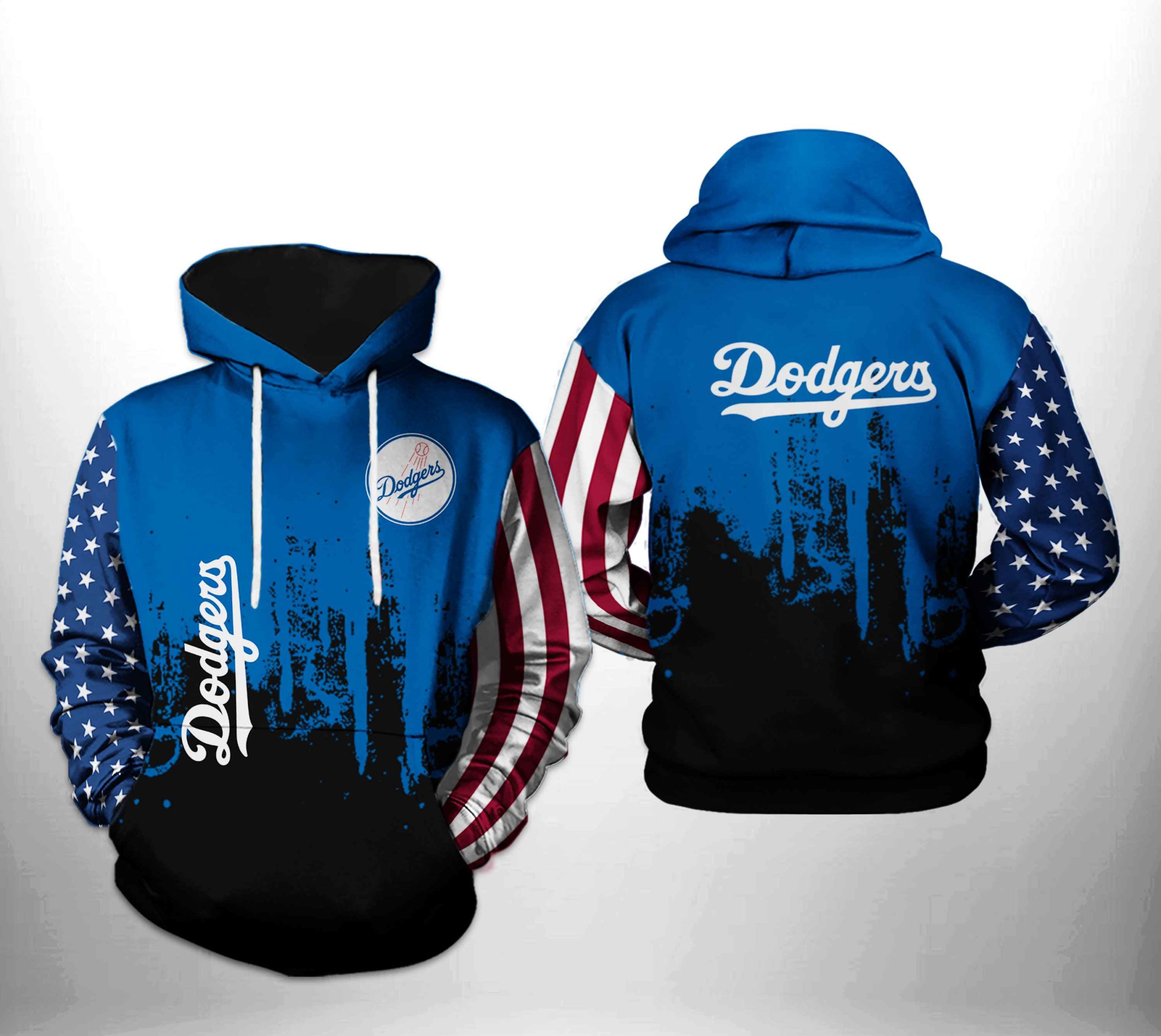 LA Dodgers logo-print hoodie