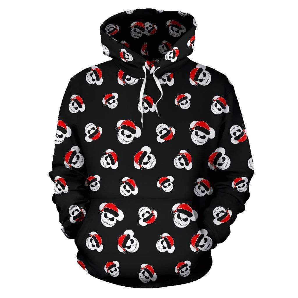 Mickey Jack Skellington Head Pattern Christmas 3D Printed Hoodie/Zipper Hoodie