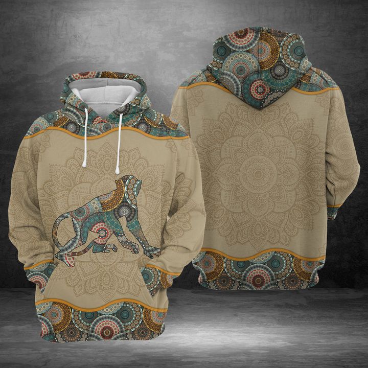 Monkey Mandala 3D Printed Hoodie/Zipper Hoodie