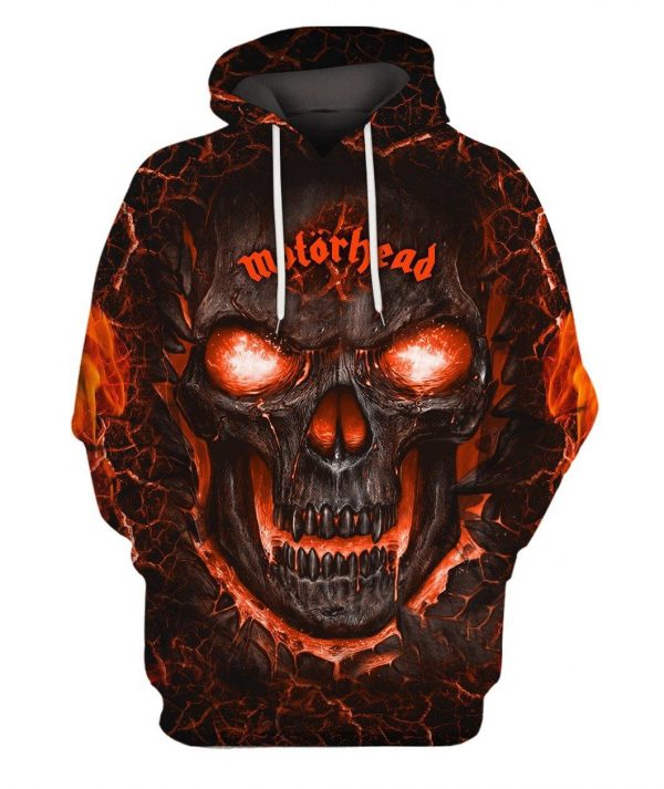 Mot?rhead Lava Skull 3D Printed Hoodie/Zipper Hoodie