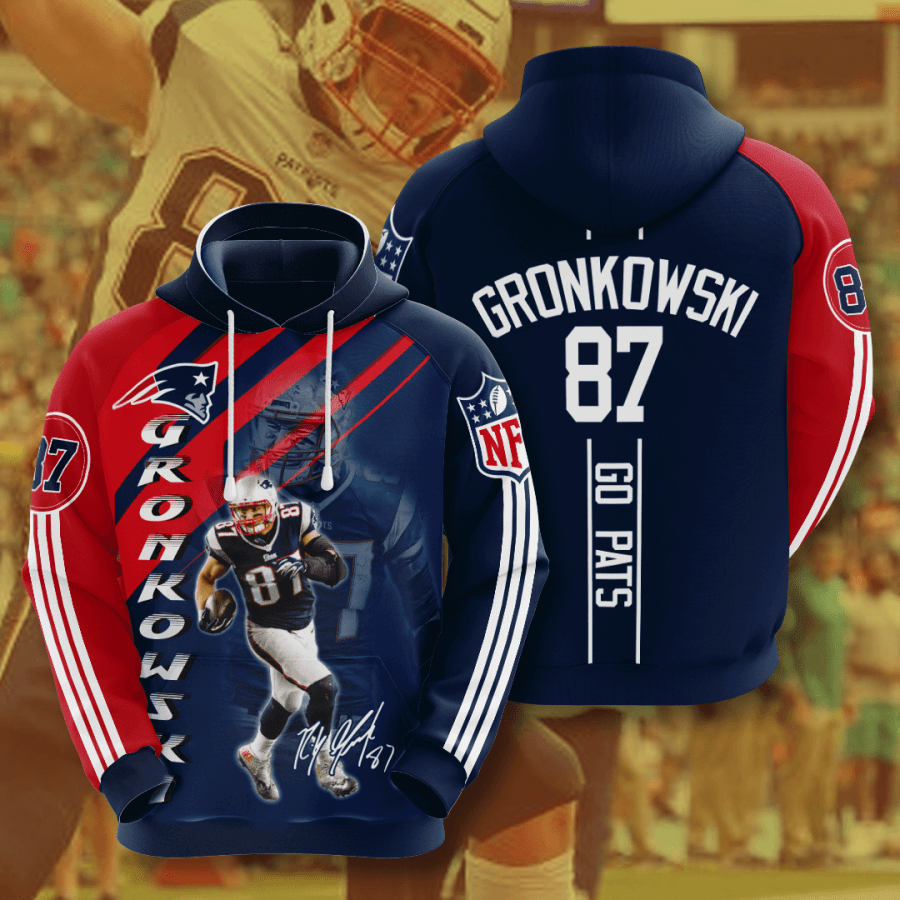 NFL New England Patriots Blue Bomber Jacket 3D