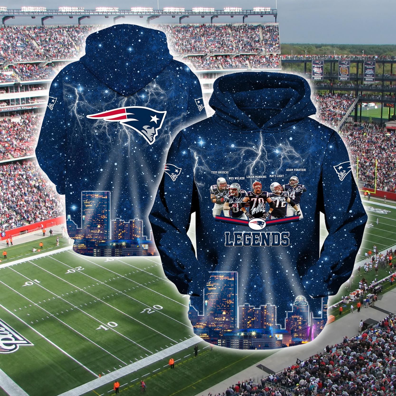 New England Patriots NFL Team US 3D Printed Hoodie/Zipper Hoodie