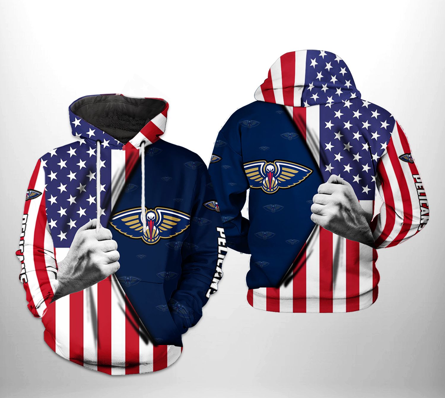 New Orleans Pelicans NBA US Flag Team 3D Printed Hoodie/Zipper Hoodie