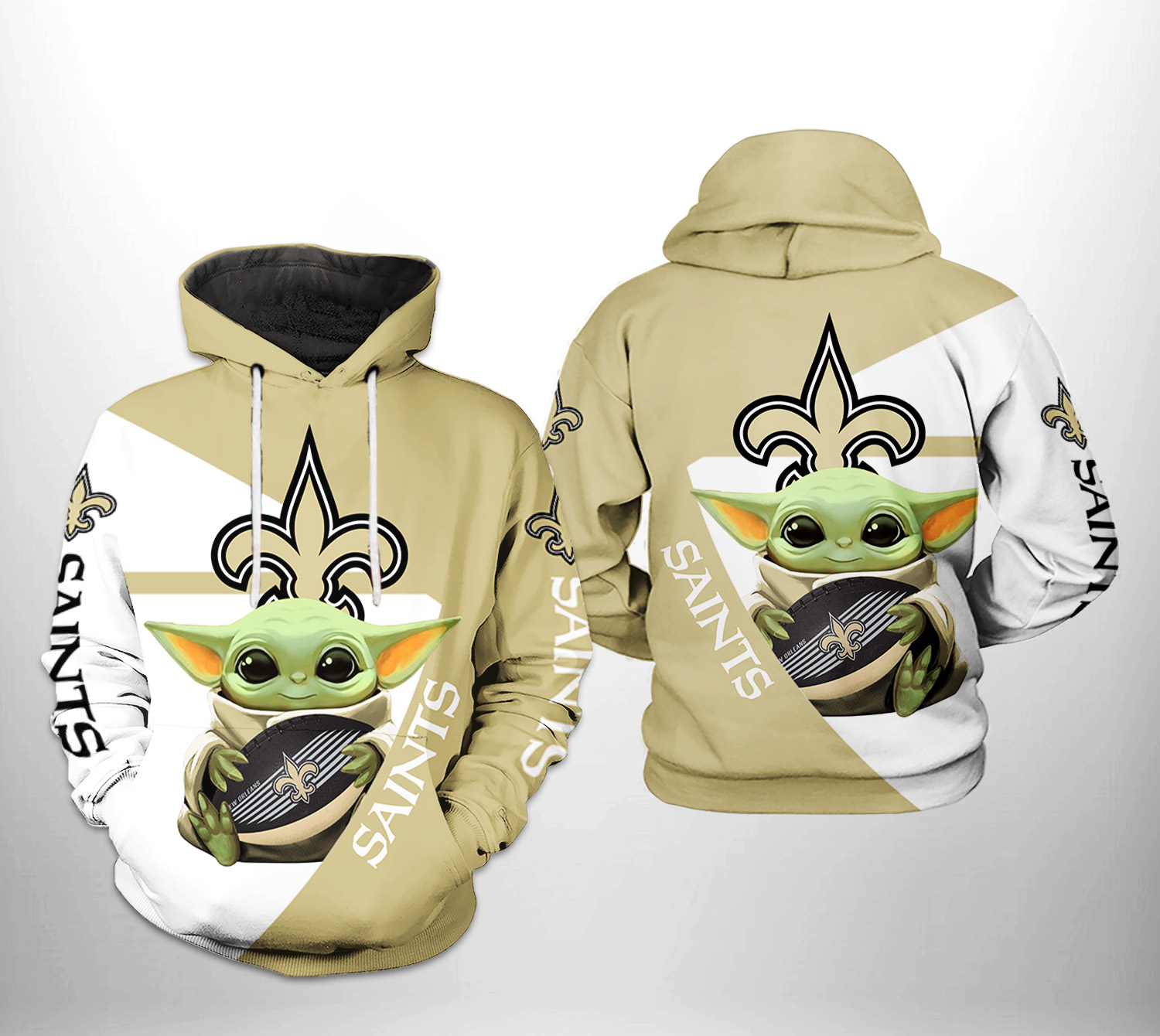 NFL New Orleans Saints Girls' Fleece Hooded Sweatshirt - XL