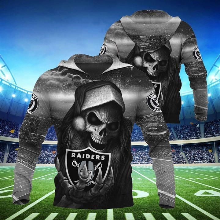 NFL hoodies 3d skull Oakland Raiders hoodie sweatshirt zip up pullover 