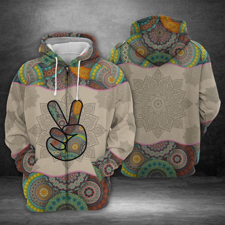 Peace Sign 3D Printed Hoodie/Zipper Hoodie