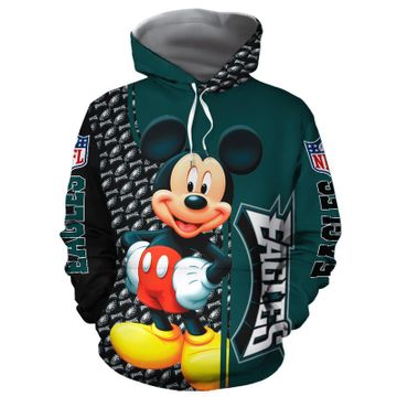 Philadelphia Eagles mickey mouse 3d all over print hoodie