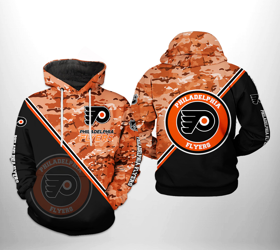 Custom NHL Philadelphia Flyers Hunting Camouflage Design Hoodie Sweatshirt  Shirt 3D - Bring Your Ideas, Thoughts And Imaginations Into Reality Today