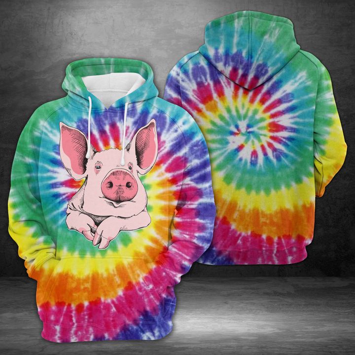 Pig Tie Dye 3D Printed Hoodie/Zipper Hoodie