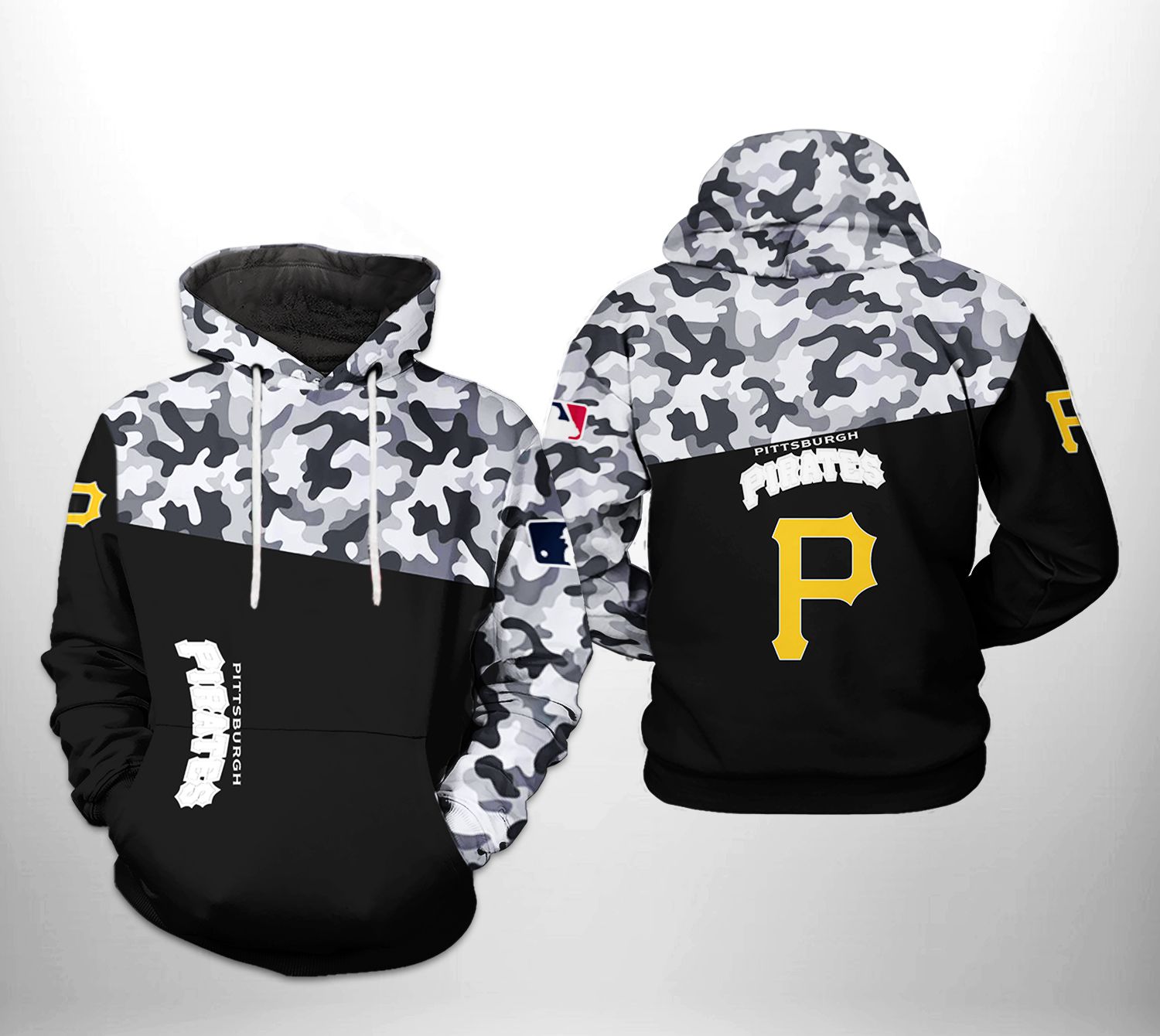 Pittsburgh Pirates MLB Camo Veteran 3D Printed Hoodie/Zipper Hoodie