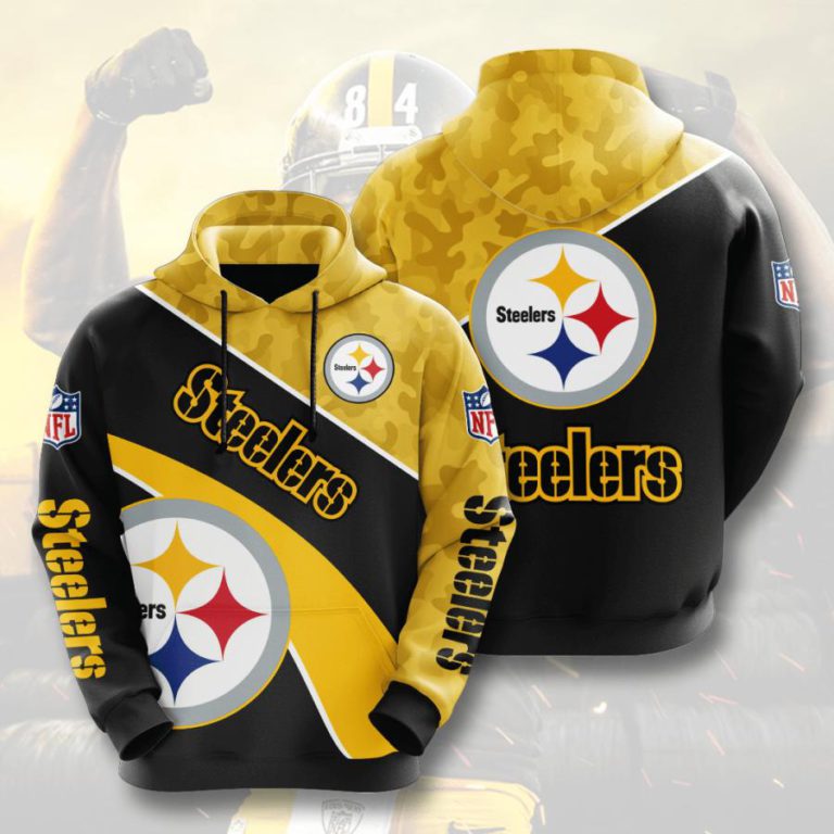 Nfl Pittsburgh Steelers 3d All Over Print Skull Hoodie Model 64 