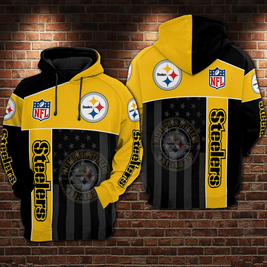 Pittsburgh Steelers NFL SKull Funny Yellow 3D Hoodie Zip Hoodie