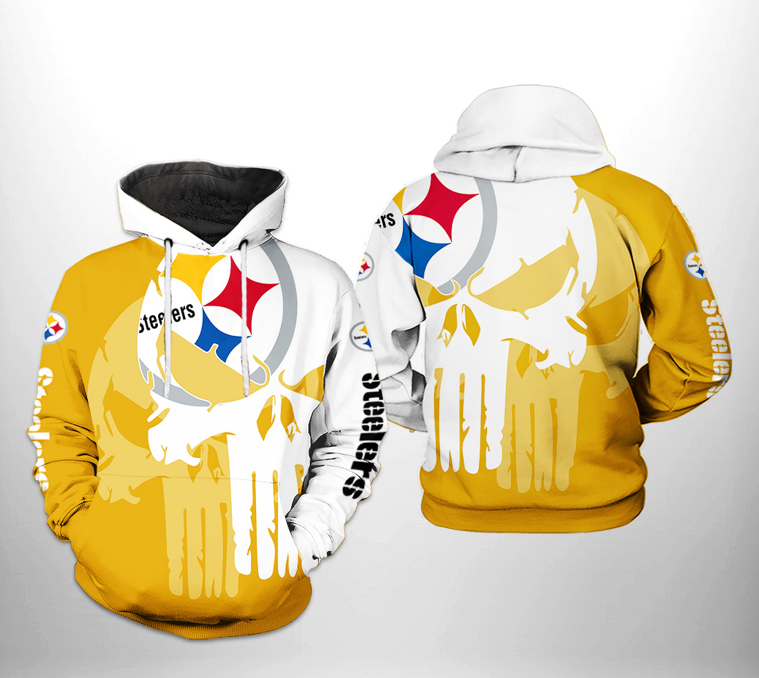 Pittsburgh Steelers Punisher New Skull Full 3D Hoodie All