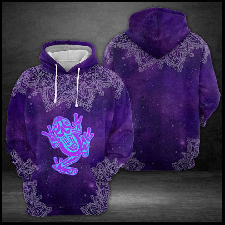 Purple Frog Mandala 3D Printed Hoodie/Zipper Hoodie