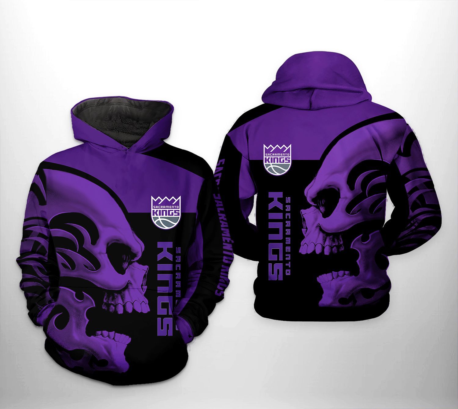 Sacramento Kings NBA Skull Team 3D Printed Hoodie/Zipper Hoodie