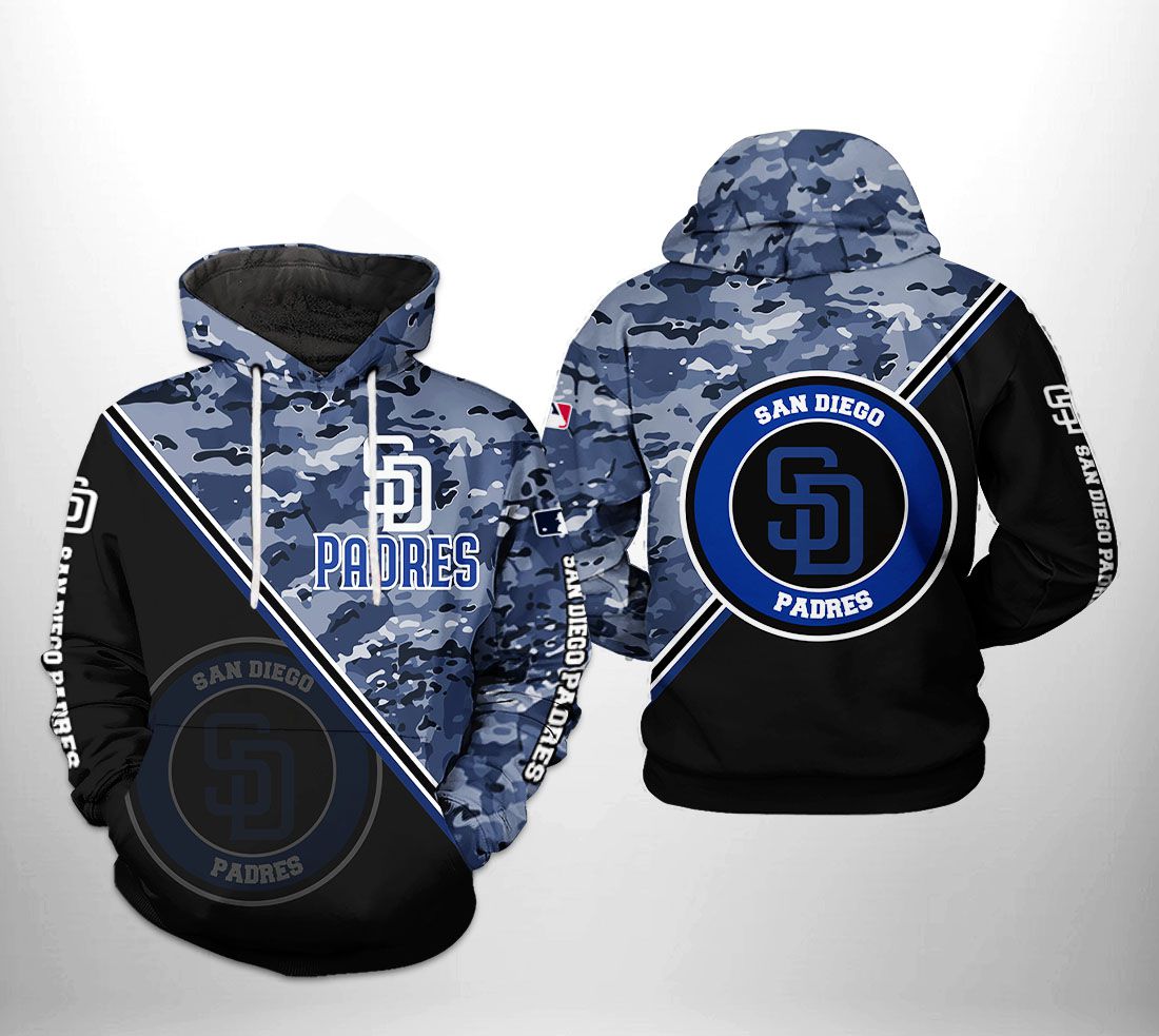 MLB San Diego Padres Camo 3D Hoodie Printed Zip Hoodie, San Diego