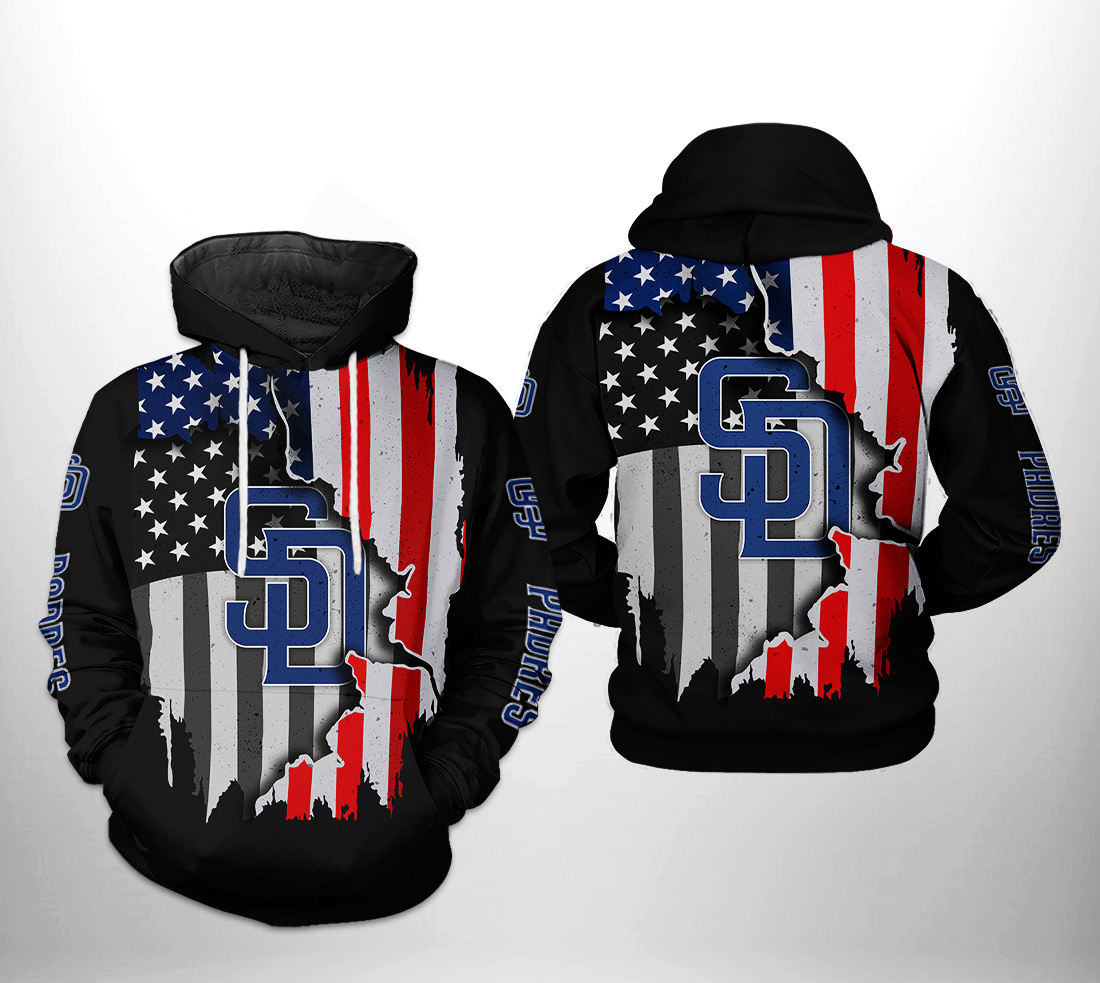 San Diego Padres MLB US Flag 3D Printed Hoodie/Zipper Hoodie