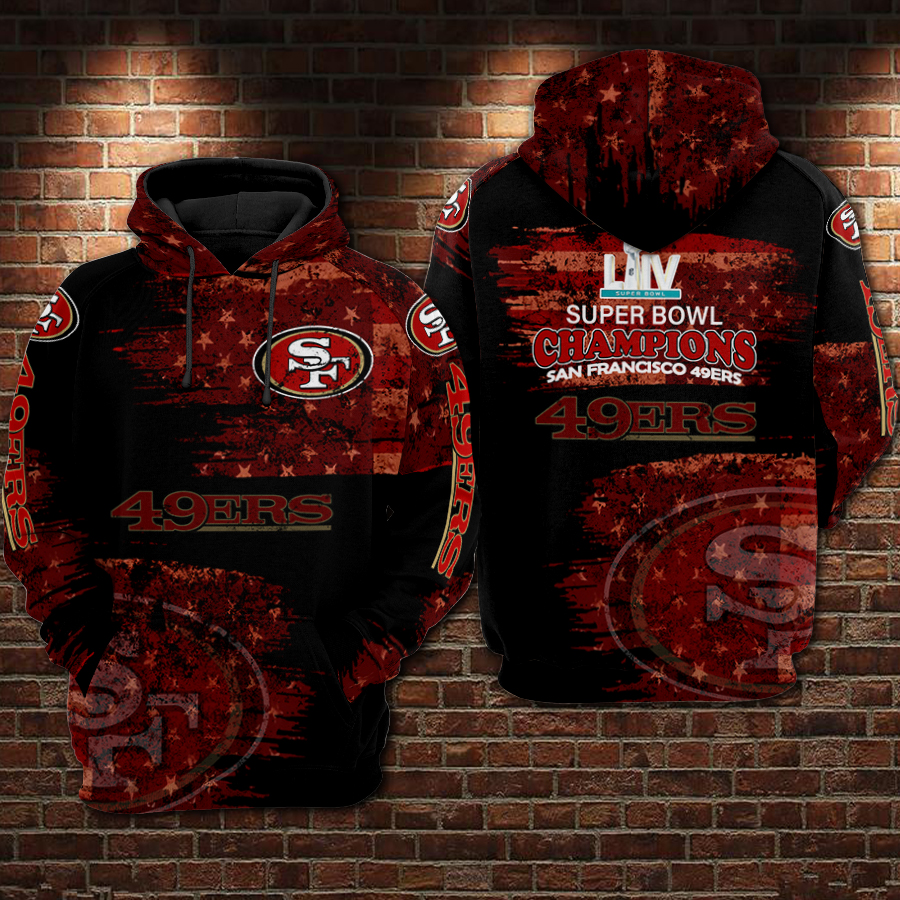 San Francisco 49ers NFL Red Hoodie, Zip Hoodie 3D All Over Print