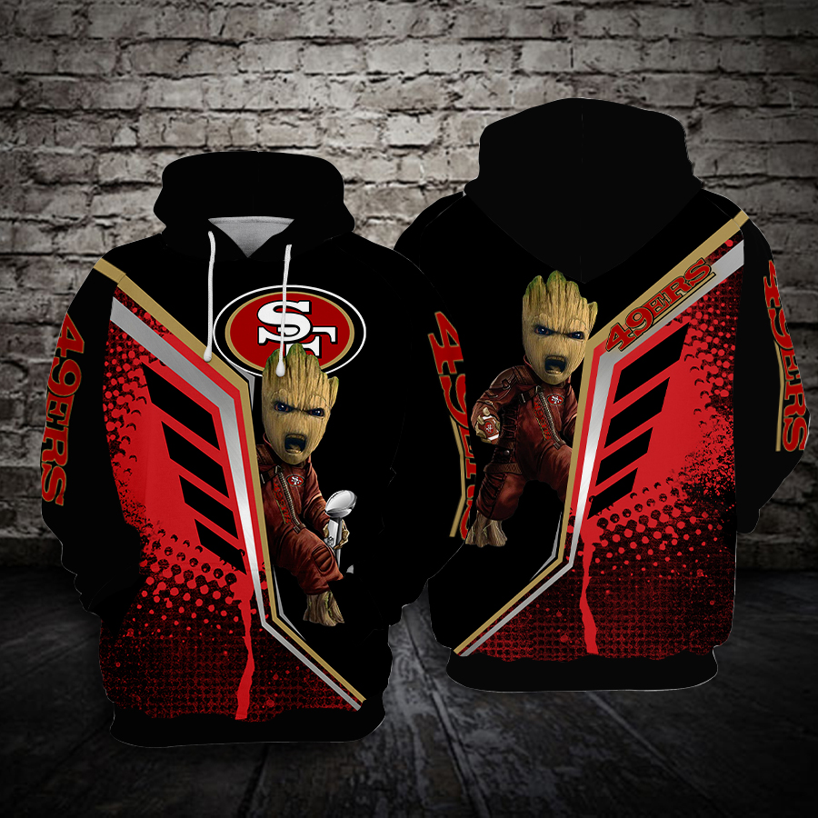 NFL San Francisco 49ers Skull Red 3D Hoodie Zip Hoodie For Men And