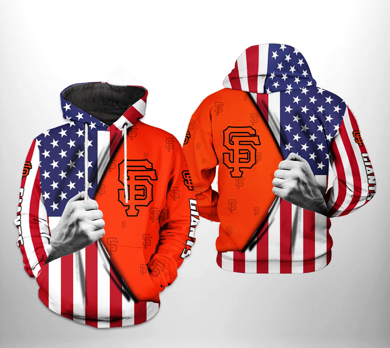 San Francisco Giants MLB US Flag 3D Printed Hoodie/Zipper Hoodie