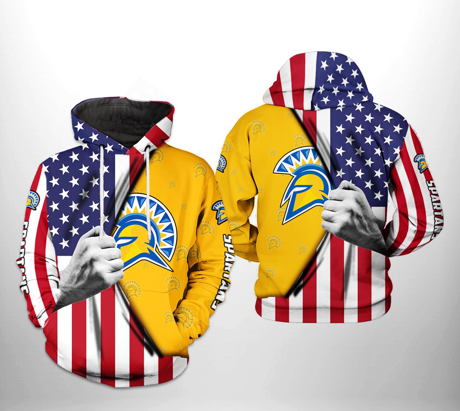 San Jose State Spartans NCAA US Flag 3D Printed Hoodie/Zipper Hoodie