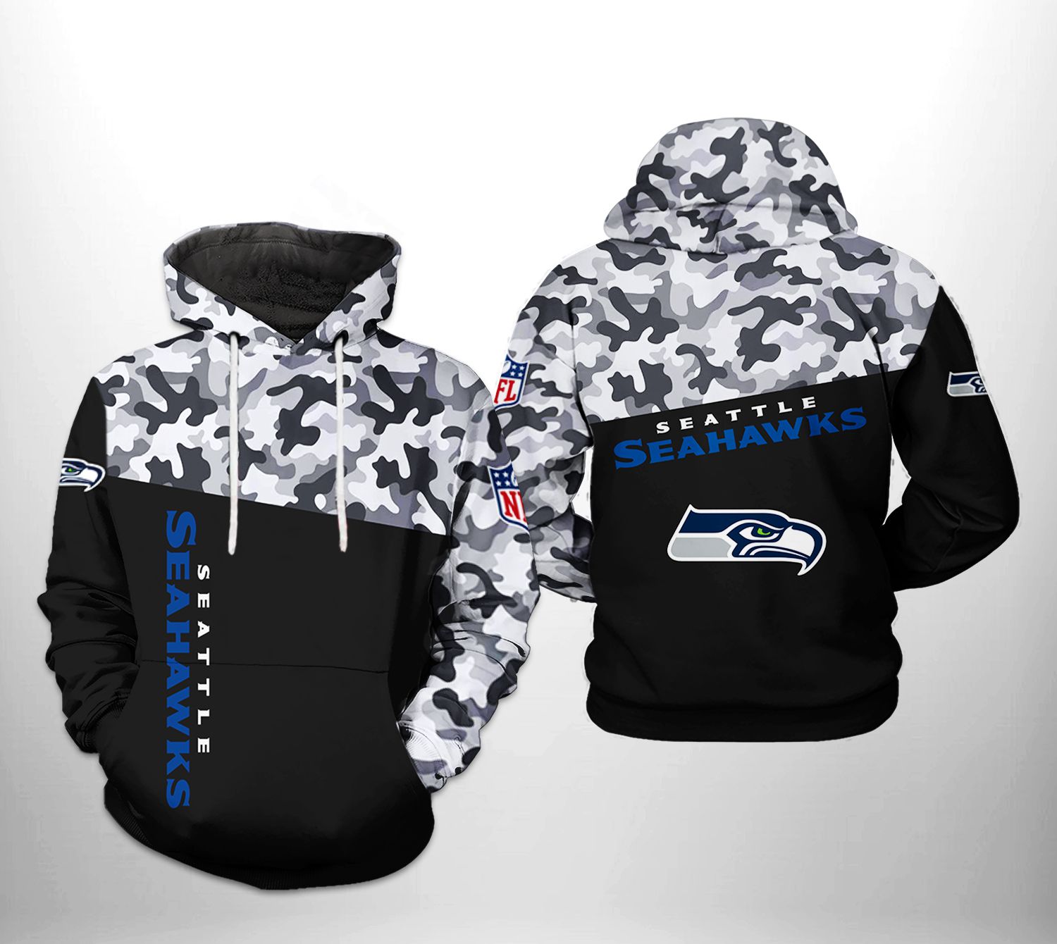 Seattle Seahawks Camo Hoodie 3D Printed