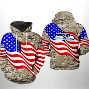 Seattle Seahawks Military Camo Hoodies 3D Sweatshirt