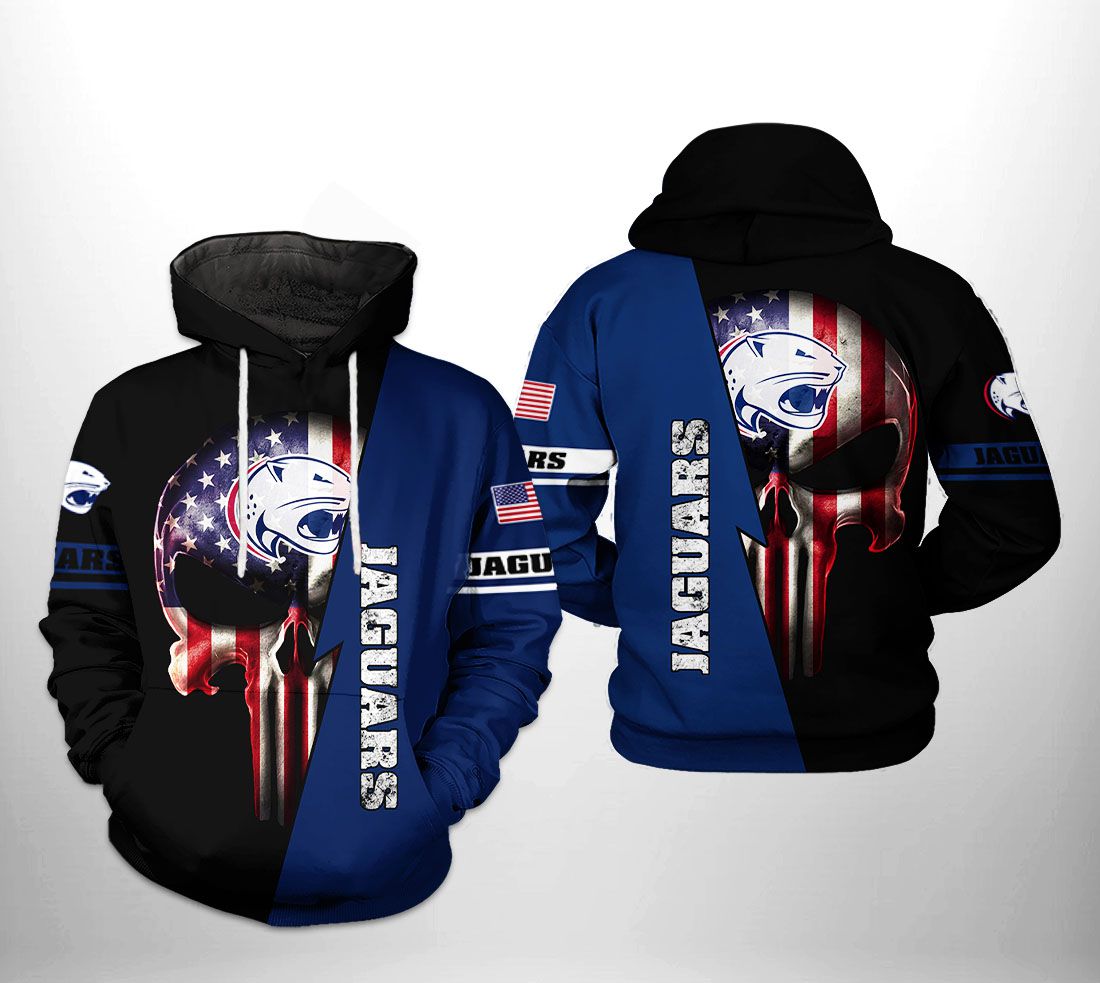 South Alabama Jaguars NCAA US Flag Skull 3D Printed Hoodie/Zipper Hoodie