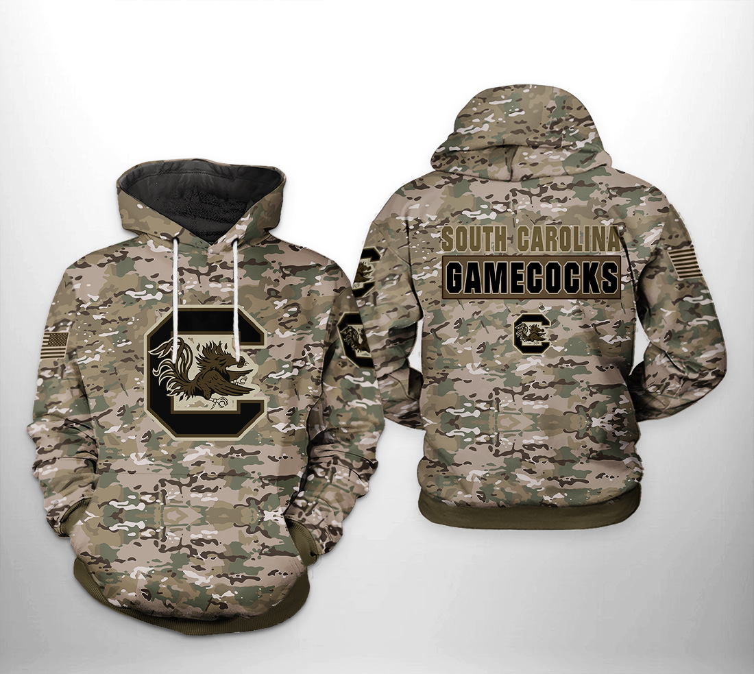 South Carolina Gamecocks NCAA Camo Veteran 3D Printed Hoodie/Zipper Hoodie