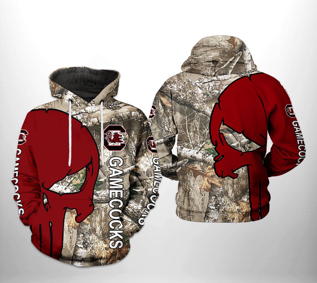 South Carolina Gamecocks NCAA Camo Veteran Hunting 3D Printed Hoodie/Zipper Hoodie