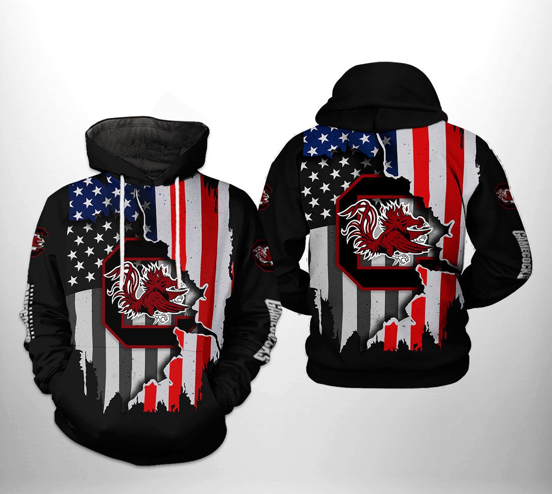 South Carolina Gamecocks NCAA US Flag 3D Printed Hoodie/Zipper Hoodie