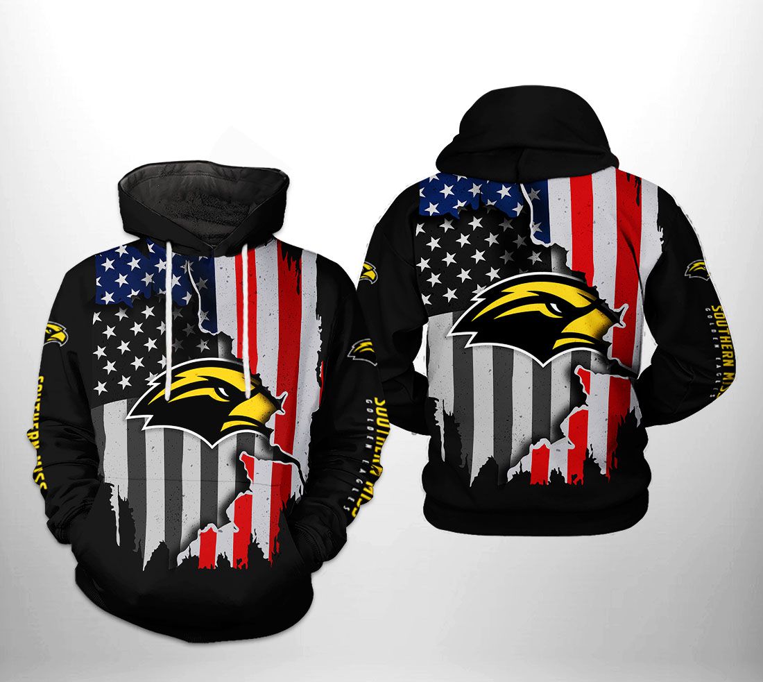 Southern Miss Golden Eagles NCAA US Flag 3D Printed Hoodie/Zipper Hoodie