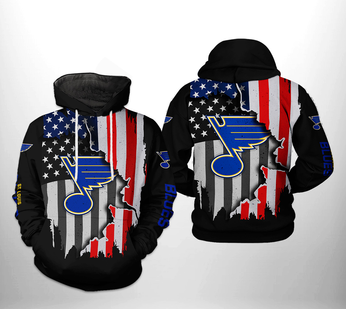 St. Louis Blues NHL US FLag Team 3D Printed Hoodie/Zipper Hoodie