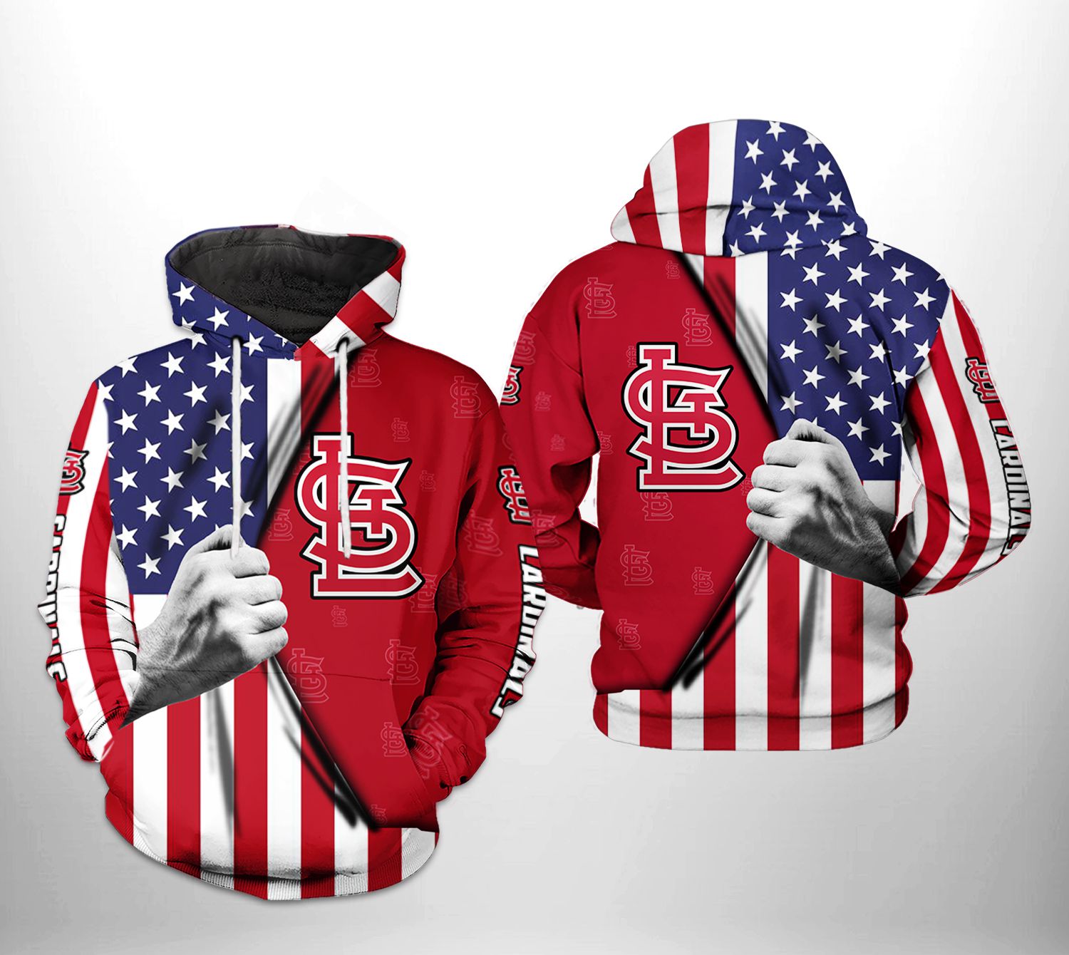 St. Louis Cardinals MLB US Flag 3D Printed Hoodie/Zipper Hoodie - Travels  in Translation