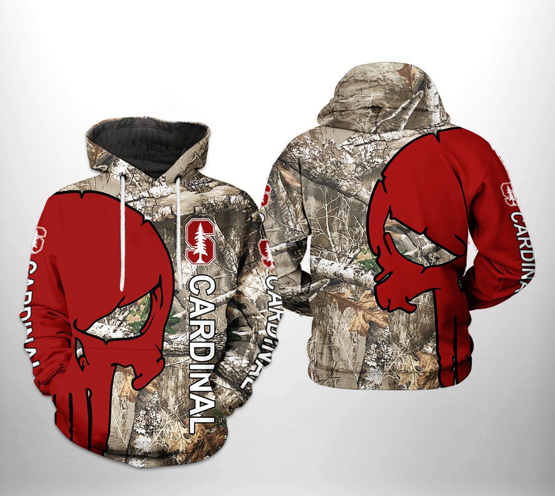 Stanford Cardinals NCAA Camo Veteran Hunting 3D Printed Hoodie/Zipper Hoodie