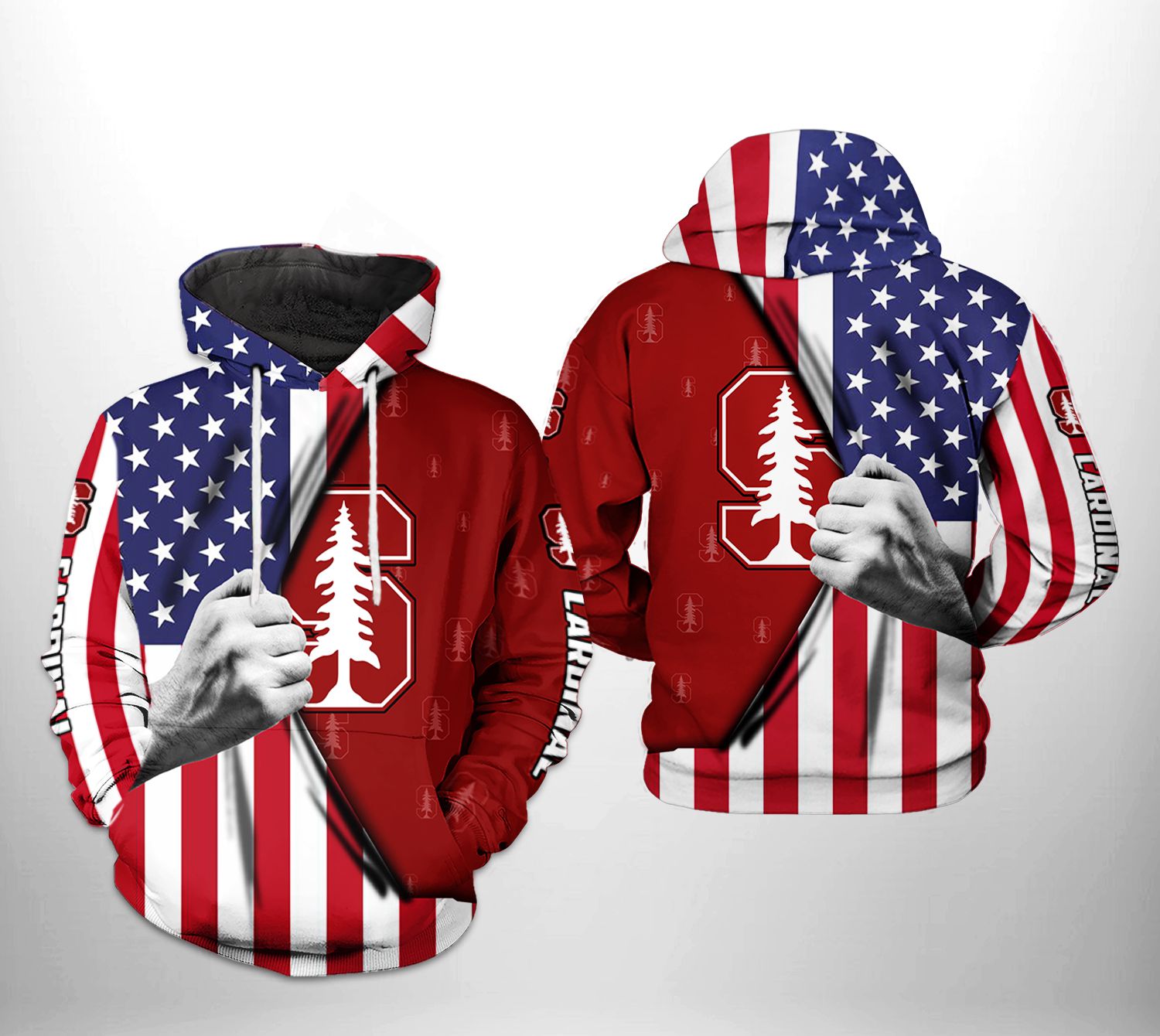 Stanford Cardinals NCAA US Flag 3D Printed Hoodie/Zipper Hoodie