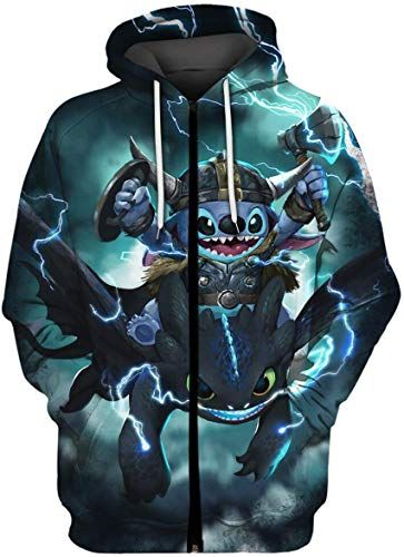 Stitch Art 3D Printed Hoodie/Zipper Hoodie