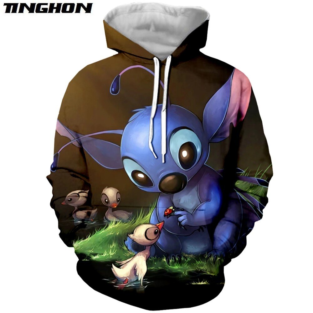 Stitch Art 3D Printed Hoodie/Zipper Hoodie