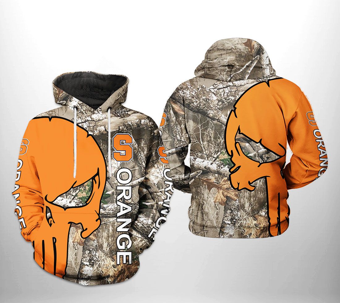 Syracuse Orange NCAA Camo Veteran Hunting 3D Printed Hoodie/Zipper Hoodie