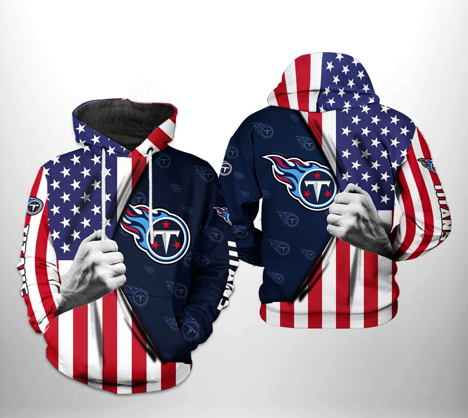 Tennessee Titans NFL US Flag Team 3D Printed Hoodie/Zipper Hoodie - Travels  in Translation