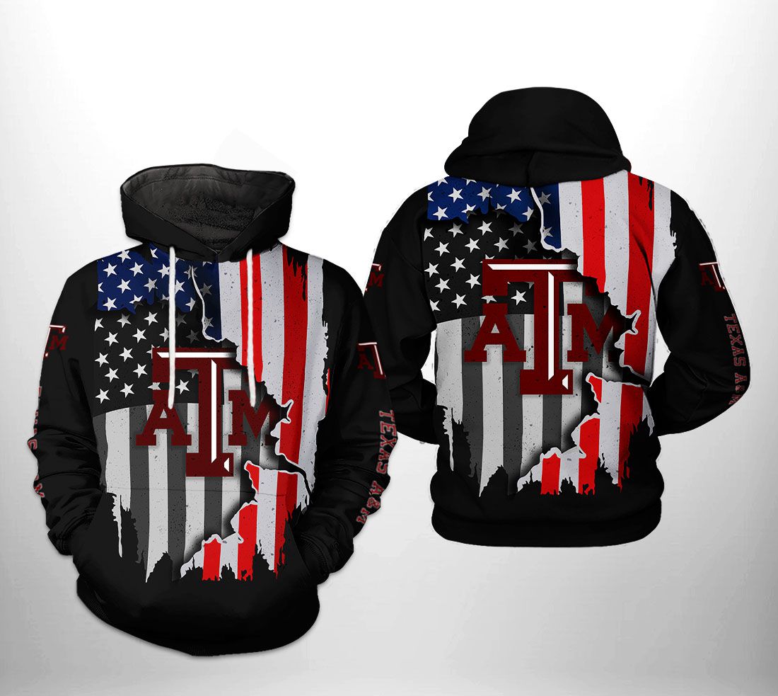 Texas A&M Aggies NCAA US Flag 3D Printed Hoodie/Zipper Hoodie