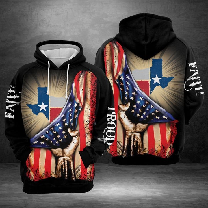 Texas Faith And Proud 3D Printed Hoodie/Zipper Hoodie