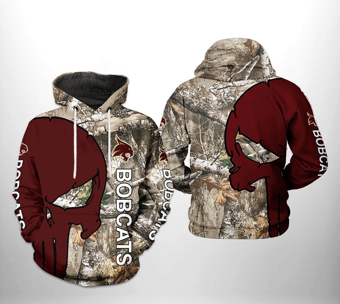 Texas State Bobcats NCAA Camo Veteran Hunting 3D Printed Hoodie/Zipper Hoodie