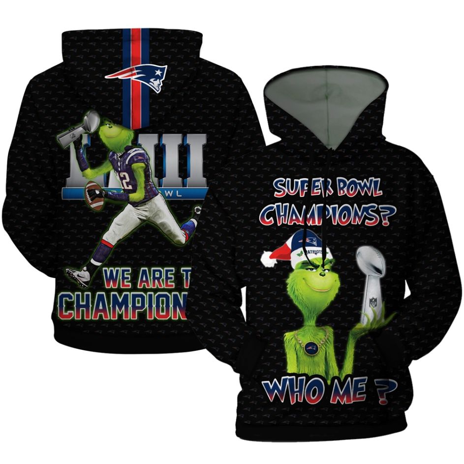 The Grinch New England Patriots Super Bowl Champions Santa Hat 3D Printed  Hoodie/Zipper Hoodie - Travels in Translation