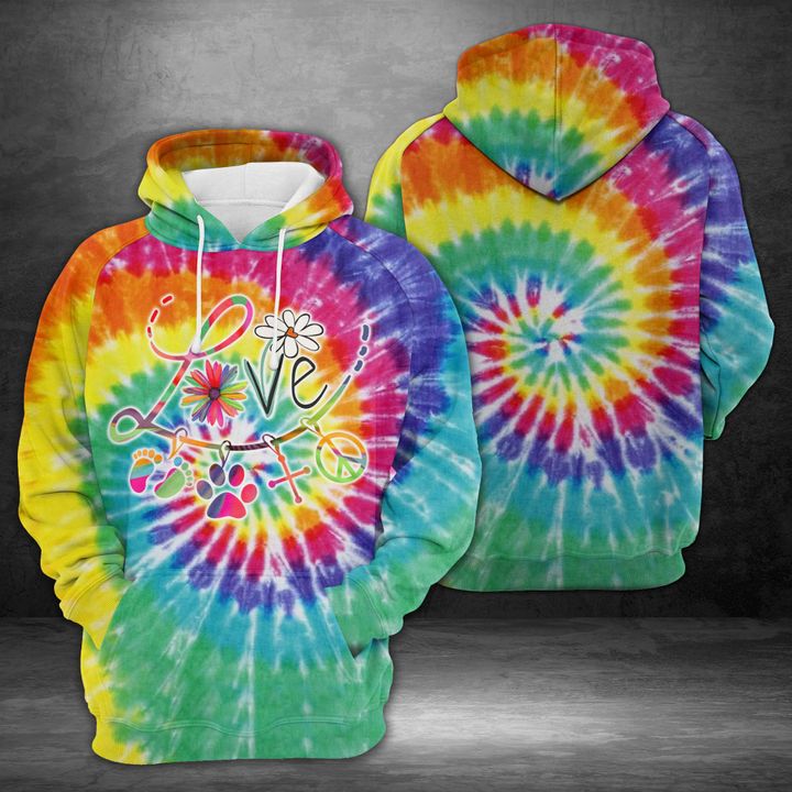 Tie Dye Love 3D Printed Hoodie/Zipper Hoodie