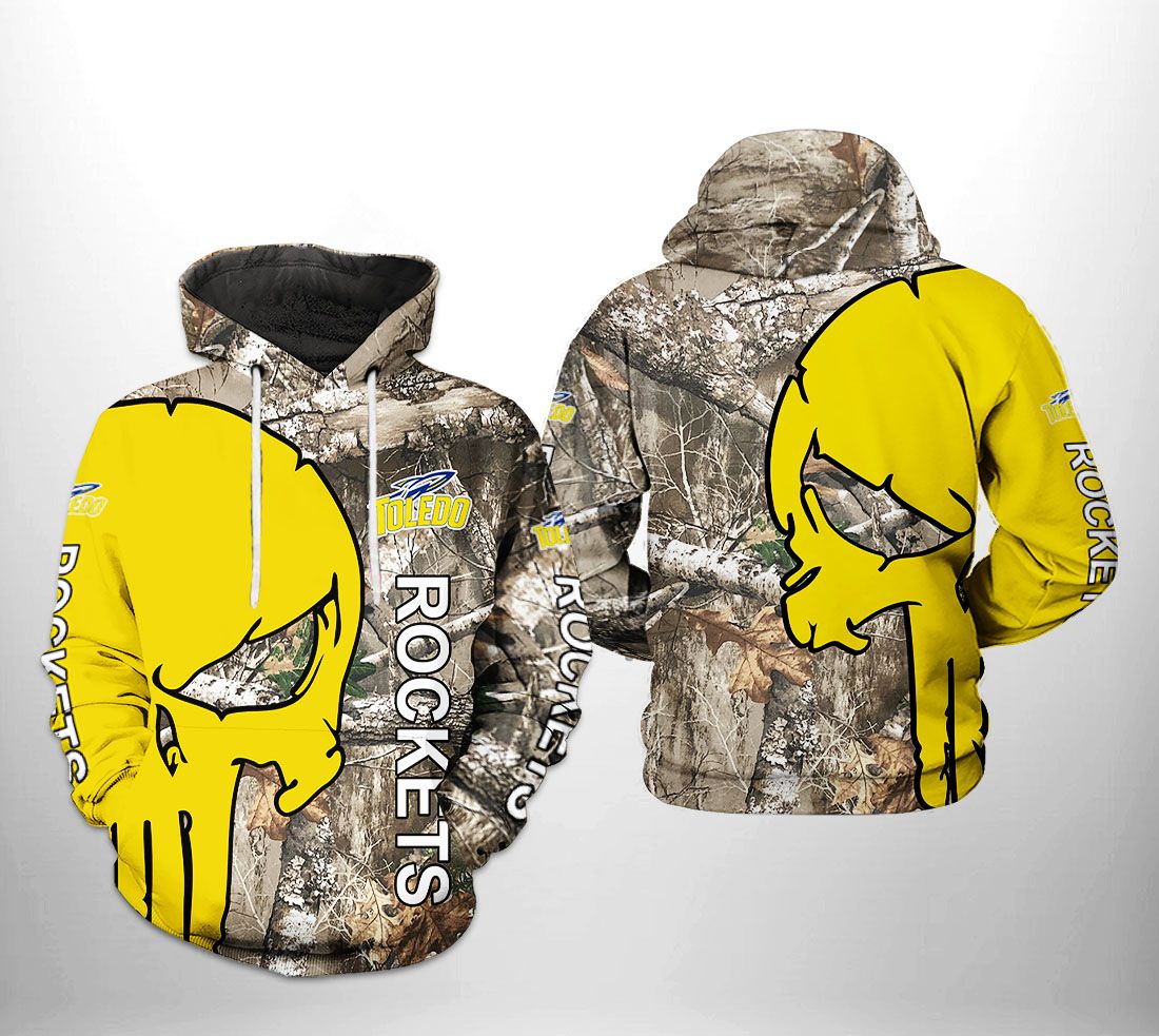 Toledo Rockets NCAA Camo Veteran Hunting 3D Printed Hoodie/Zipper Hoodie