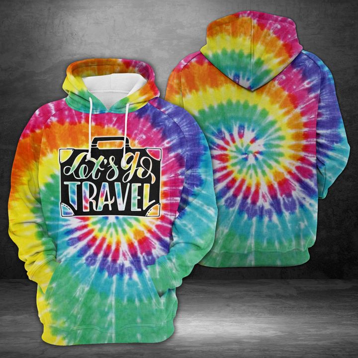 Travel Life Tie Dye 3D Printed Hoodie/Zipper Hoodie