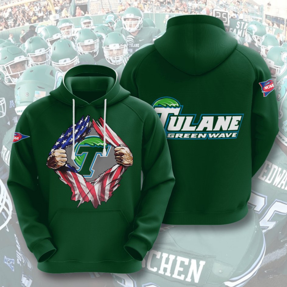 Tulane Green Wave American Football 3D Printed Hoodie/Zipper Hoodie