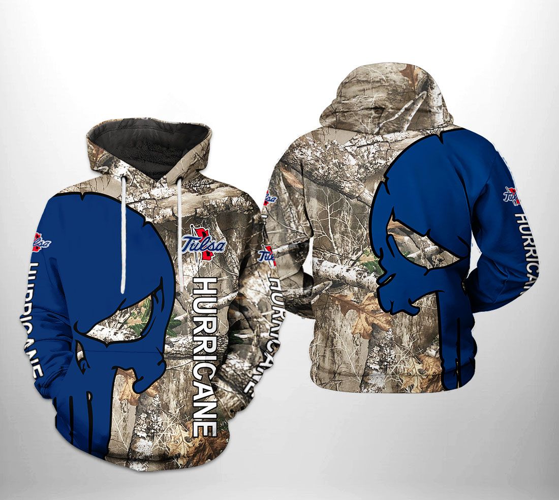 Tulsa Golden Hurricane NCAA Camo Veteran Hunting 3D Printed Hoodie/Zipper Hoodie